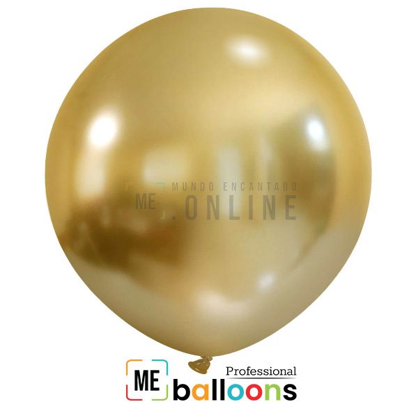 ME Balloons 10 Balões Latex 18" Ouro Claro#100 MEBalloons18CR OuroClaro 100 MEBalloons18CR__OuroClaro_100
